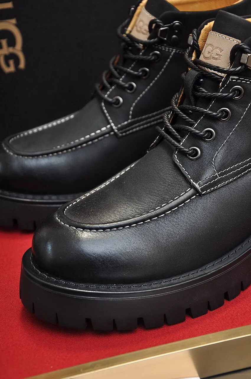 Men's shoes 💰640💶 [UGG] (full wool lining) top-end high-quality fur-in-one warm snow boots from Australia's warm luxury brand men's shoes, UGG-5877 official website synchronized, made of imported cowhide, carefully sewn...Imported rubber foam outsole (comfortable, soft, wear-resistant) The quality is really great...Exquisite workmanship, you can't put it down at first sight, available in sizes 39-44